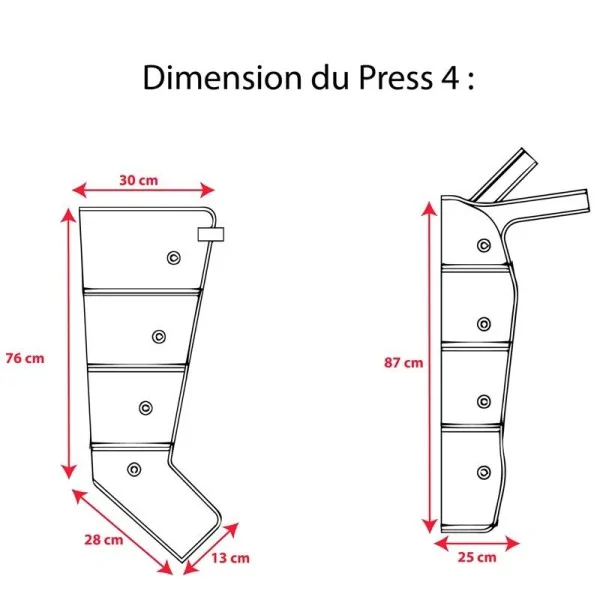 Pack appareil pressothérapie PRESS 4 Winelec + 2 bottes + 1 manchon + 1 ceinture SISSEL