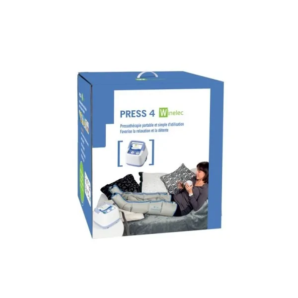 Pack appareil pressothérapie PRESS 4 Winelec + 2 bottes + 1 manchon + 1 ceinture SISSEL