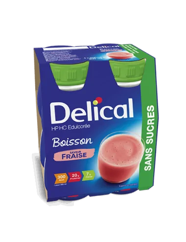 Delical boisson HP/HC sans sucres édulcorée fraise LACTALIS