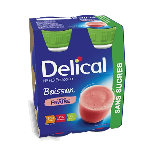 Delical boisson HP/HC sans sucres édulcorée fraise LACTALIS