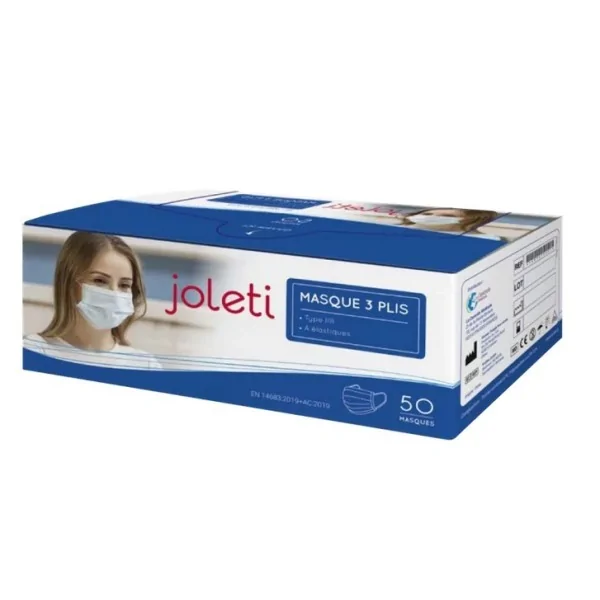 Masque chirurgicaux noir type IIR x50 Joleti LA CENTRALE MÉDICALE