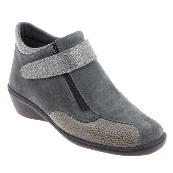 Chaussures orthopédiques bottines chut solange vue de côté gris PODOWELL