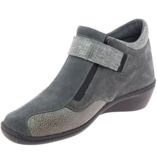 Chaussures orthopédiques bottines chut solange vue de côté gris PODOWELL