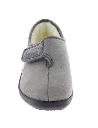 Chausson de maison femme TOTIE gris taupe vue de face PODOWELL