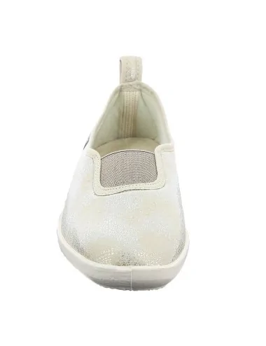 Ballerines en tissu femme TAISSY beige vue de côté PODOWELL