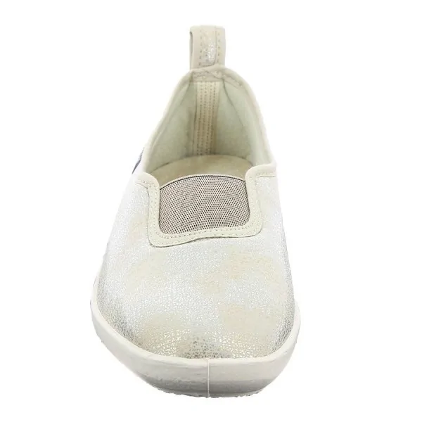 Ballerines en tissu femme TAISSY beige vue de face PODOWELL