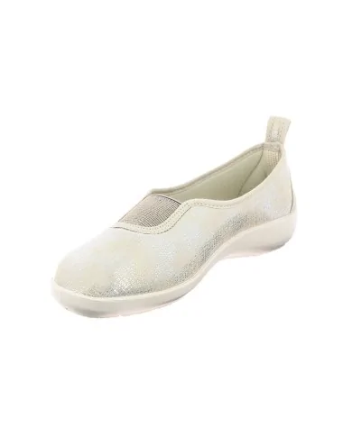 Ballerines en tissu femme TAISSY beige vue de côté PODOWELL