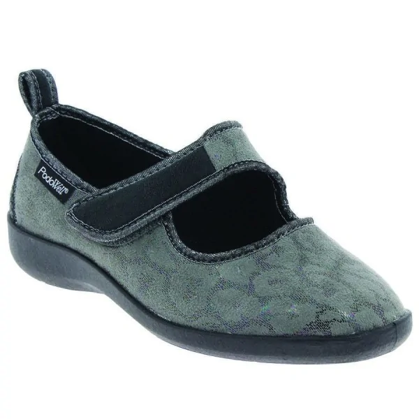 Ballerines en tissu femme TARRAGONE gris vue de côté PODOWELL