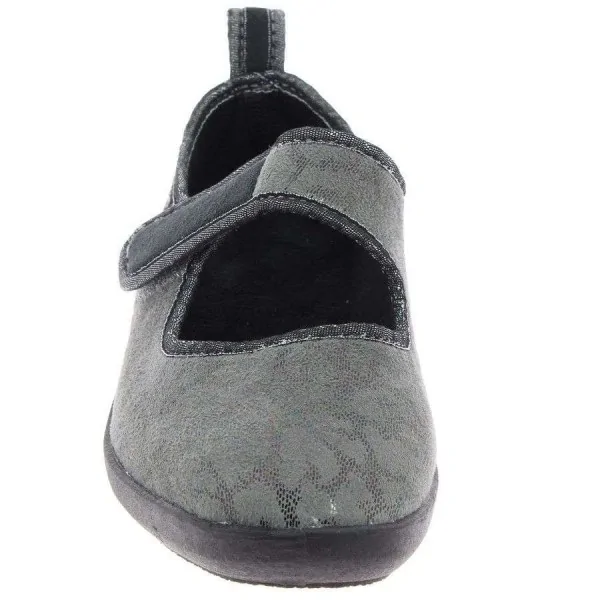 Ballerines en tissu femme TARRAGONE gris vue de face PODOWELL