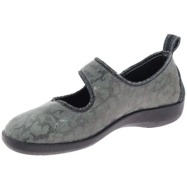 Ballerines en tissu femme TARRAGONE gris vue de côté PODOWELL