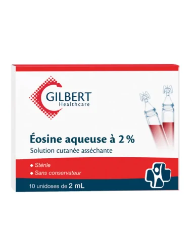 Eosine Aqueuse 2% Unidose de 10x2ml pour l'asséchement du cordon ombilical LABORATOIRE GILBERT HEALTHCARE