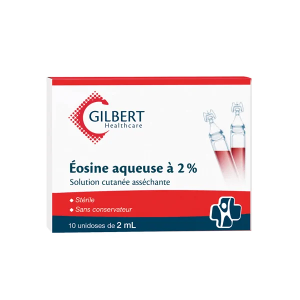 Eosine Aqueuse 2% Unidose de 10x2ml pour l'asséchement du cordon ombilical LABORATOIRE GILBERT HEALTHCARE