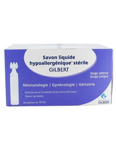 Boîte de 60 savons liquides hypoallergéniques 10 ml GILBERT HEALTHCARE