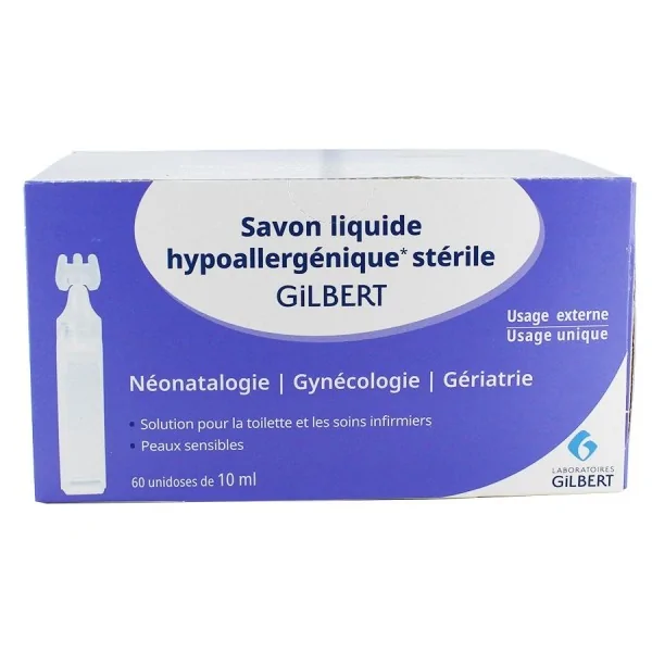 Boîte de 60 savons liquides hypoallergéniques 10 ml GILBERT HEALTHCARE