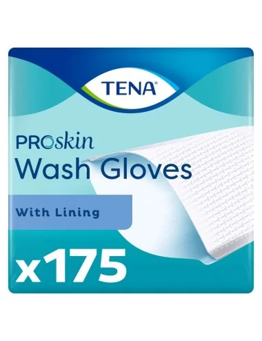 Paquet de 175 gants TENA Wash Gloves plastifiés