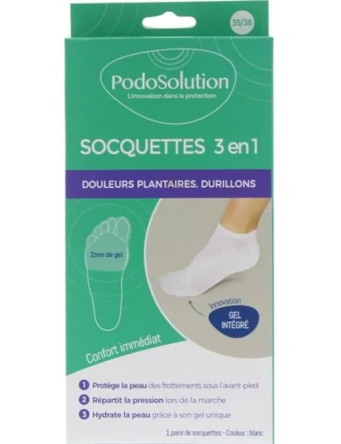 Socquettes protection avant-pied blanc Podosolution Podowell