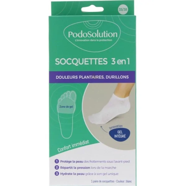 Socquettes protection avant-pied blanc Podosolution Podowell