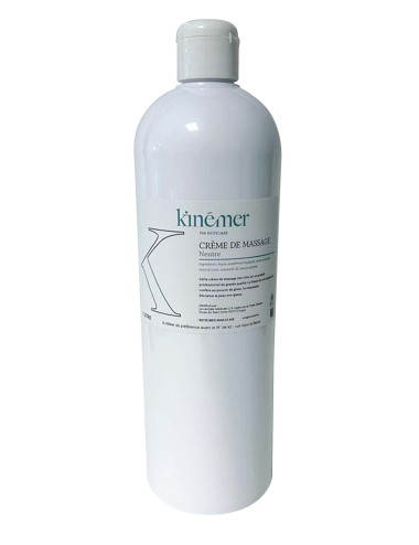 Crème neutre de massage Kinémer 500 ml pour kinésithérapeutes ou particuliers