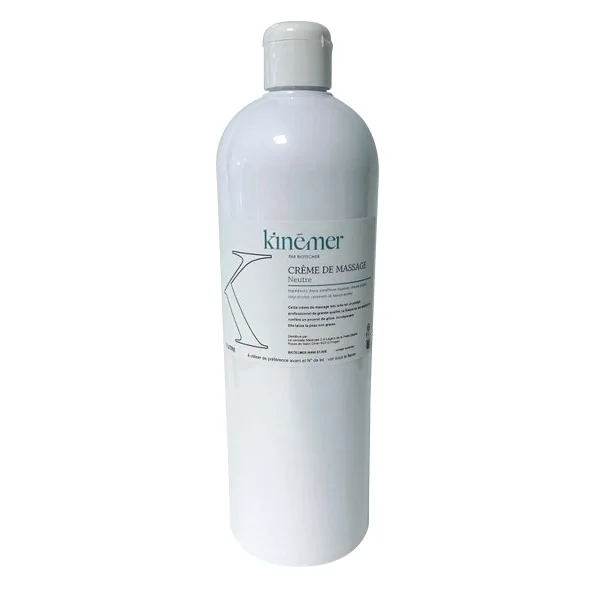 Crème neutre de massage Kinémer 500 ml pour kinésithérapeutes ou particuliers