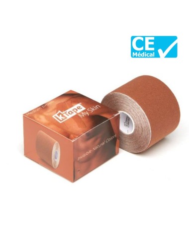 BANDE K TAPE ROSE FUSCHIA 5m x 50mm marron SISSEL