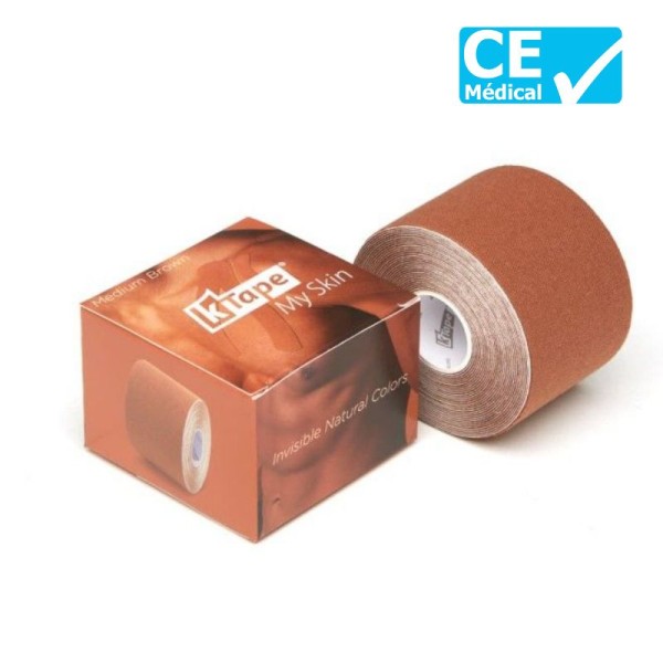 BANDE K TAPE ROSE FUSCHIA 5m x 50mm marron SISSEL