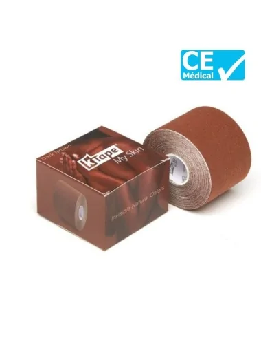 BANDE K TAPE ROSE FUSCHIA 5m x 50mm marron foncé SISSEL