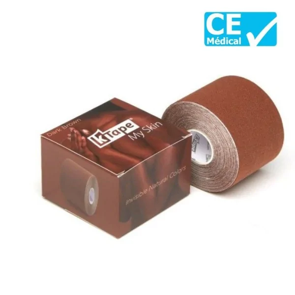 BANDE K TAPE ROSE FUSCHIA 5m x 50mm marron foncé SISSEL