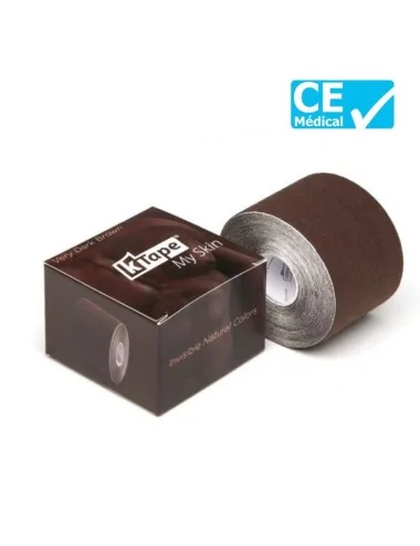 BANDE K TAPE ROSE FUSCHIA 5m x 50mm marron très foncé SISSEL