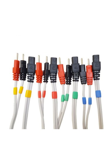 Lot de 4 cables fiches banane 2mm REHAB 400 DJO