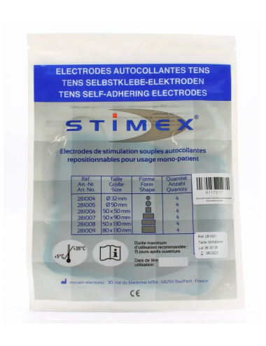 Sachet de 4 électrodes Stimex 50x90 cm Schwa-medico