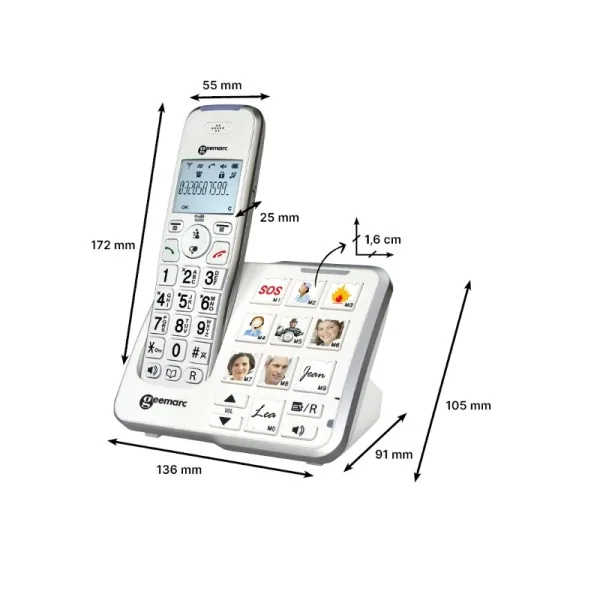 Téléphone sans fils Amplidect 295 Photo Geemarc Identités