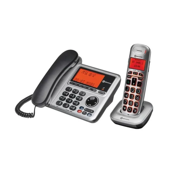 Téléphone fixe avec et sans fil pour seniors Ensemble Combi Big Tel 1480 Identités