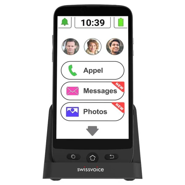 Téléphone portable pour senior Smartphone Swissvoice G55 Identités