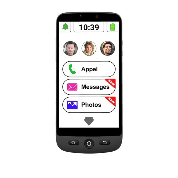 Téléphone portable pour senior Smartphone Swissvoice G55 Identités